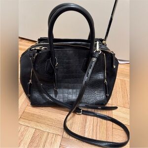 Rebecca Minkoff Black Embossed Satchel
